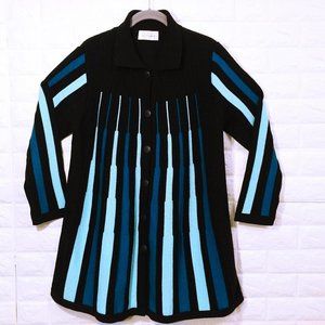 KATHY LEVINE Sweater Cardigan Coat Sz-S Ribbed